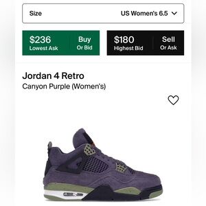 JORDAN 4’s - Canyon Purple - 6.5W